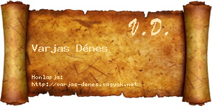 Varjas Dénes névjegykártya